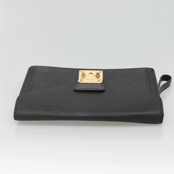 LOUIS VUITTON Epi Serie Dragonne Clutch Bag Black Noir M52612 LV Auth - Picture 7 of 16